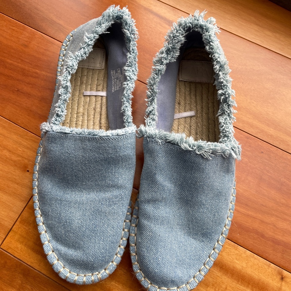 Zara Denim Espadrille Slip-On Shoes